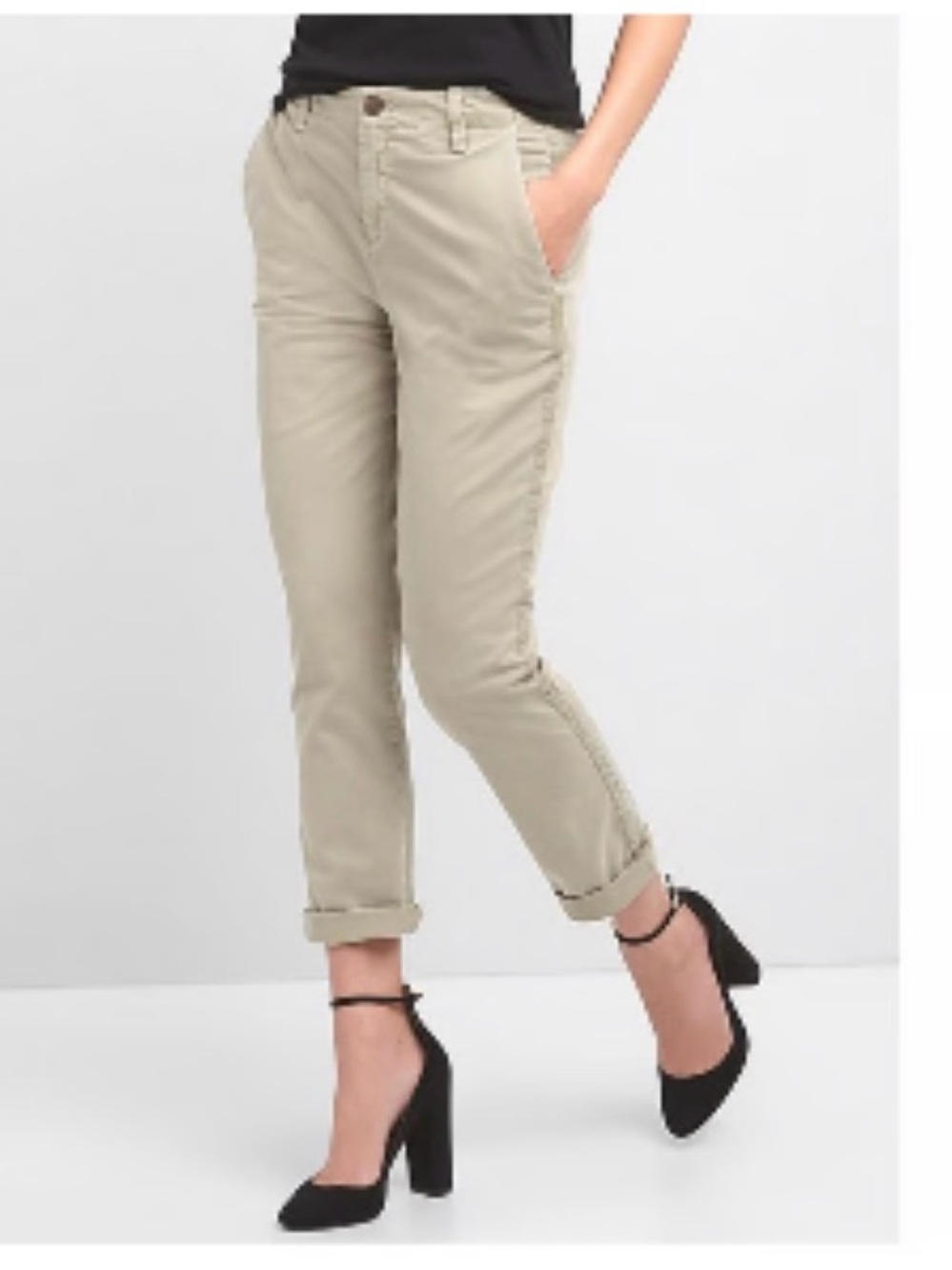 Gap Relaxed Girlfriend Chino Tan Khaki 10